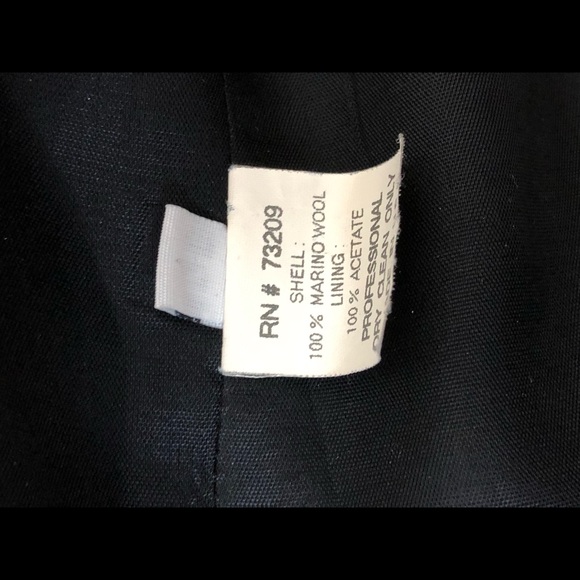 Merino Wool Pea Coat Black Size 14 - Picture 6 of 6